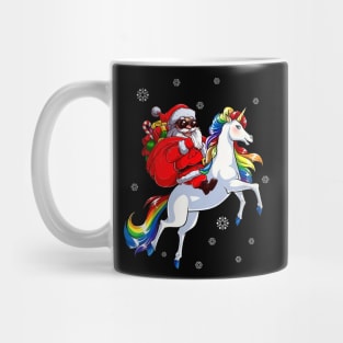 Santa Riding Horse Rainbow LGBT Christmas Mug